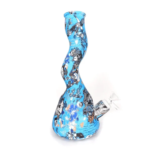 10" Twisted Neck Silicone Water Pipe