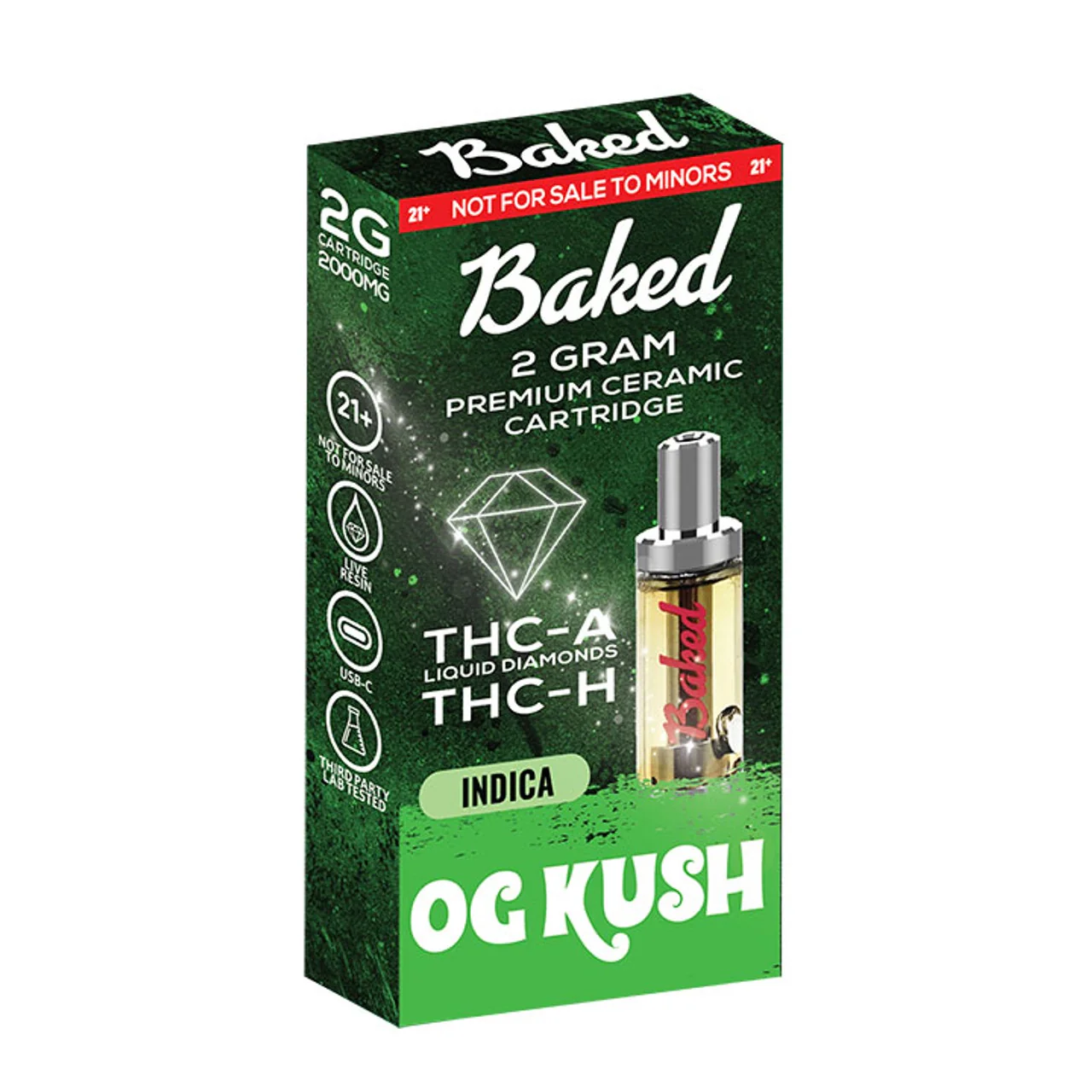 Baked OG Kush THC-A/THC-H 2 g. Cart.