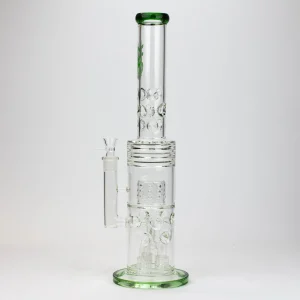 17" H2O  Glass Water Pipe With Double Lyer Honeycomb Percolator